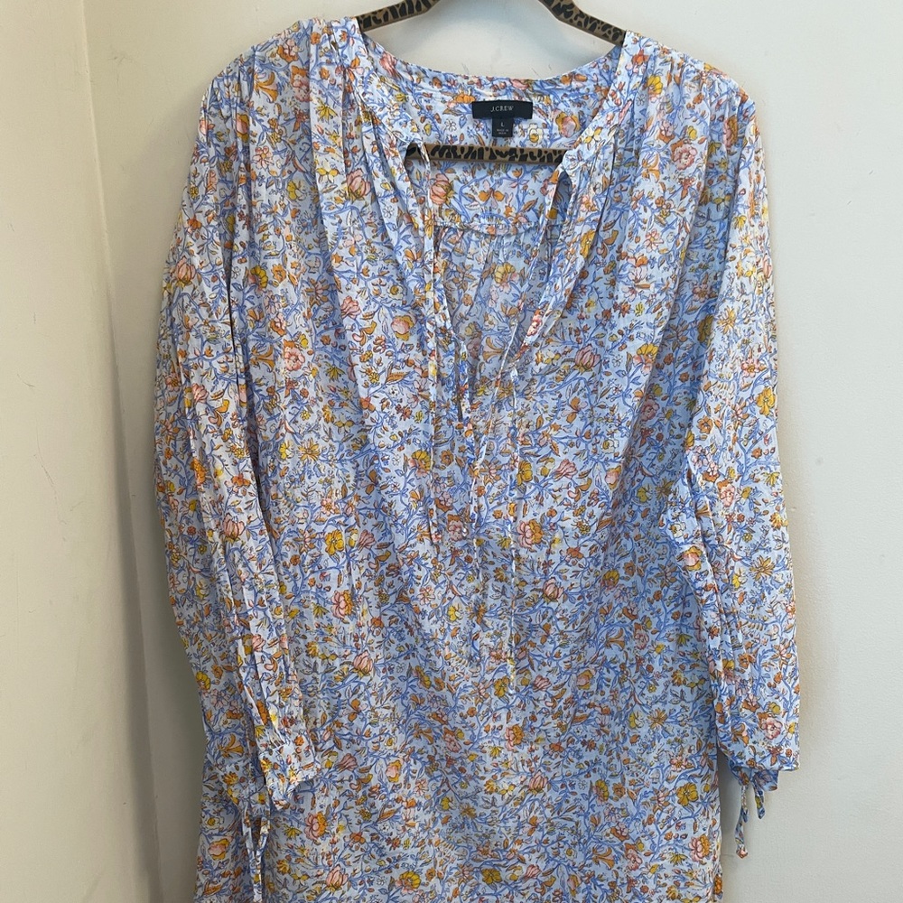 JCrew bathing suit coverup tunic, in light blue Size Large.